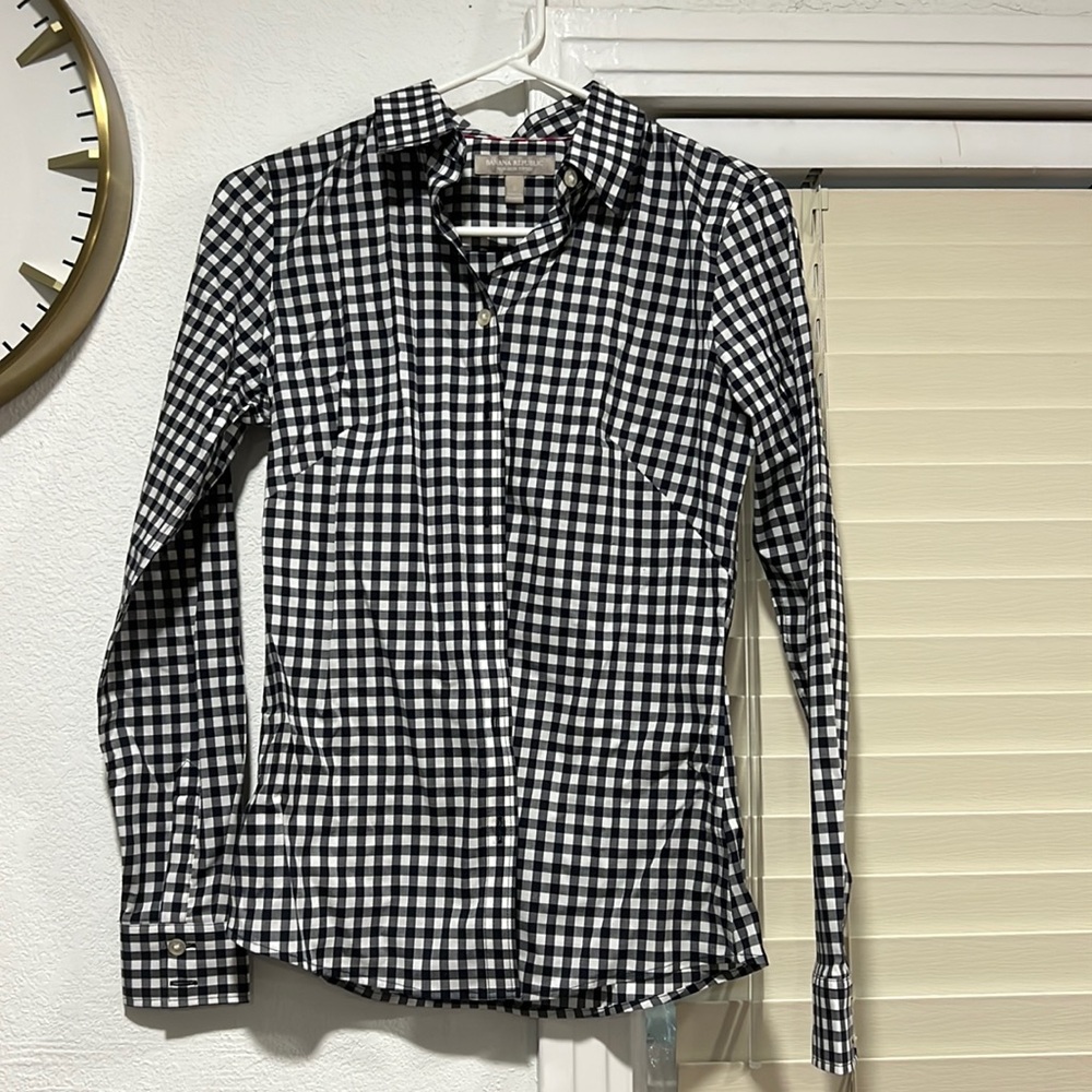 Banana republic gingham button down shirt
